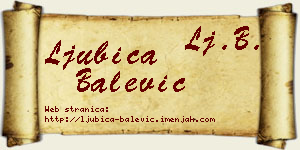 Ljubica Balević vizit kartica